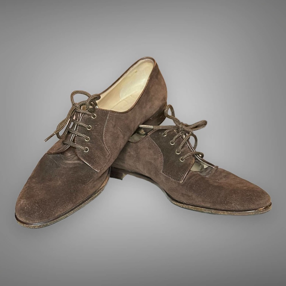 Women’s Salvatore Ferragamo Brown Suede Oxford Shoes - Size 9.5